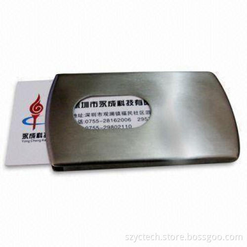 Card Holder/Case, Made of Stainless Steel, Measures 8 x 60 x 90mm